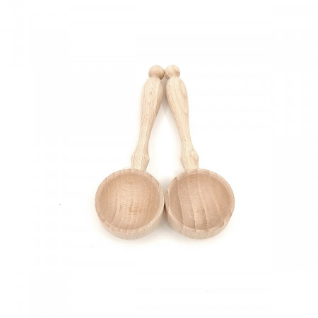 Set 2 lingurite din lemn - cupa rotunda, 11 x 3.7 cm