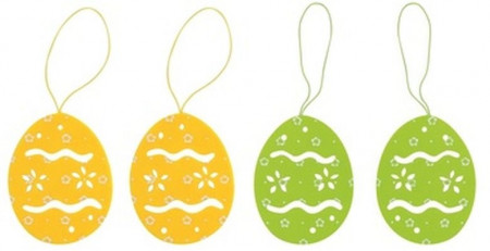 Set 4 oua din fetru de Pasti, 7 cm