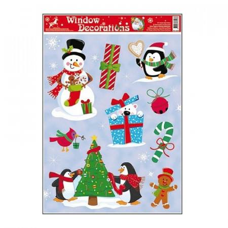 Sticker geam pentru iarna - cadouri, 42 x 30 cm