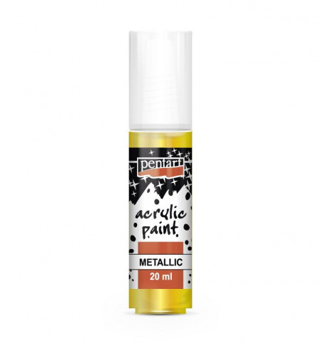 Vopsea acrilica metalizata Pentart 20ml - Galben