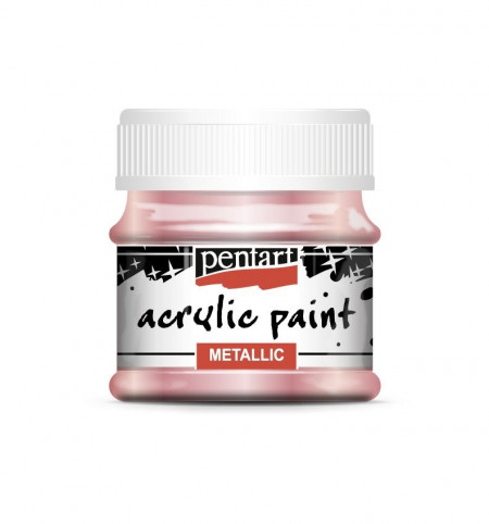 Vopsea acrilica metalizata Pentart 50ml - Roz