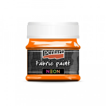 Vopsea pentru textile Pentart 50ml - culori Neon - Portocaliu NEON