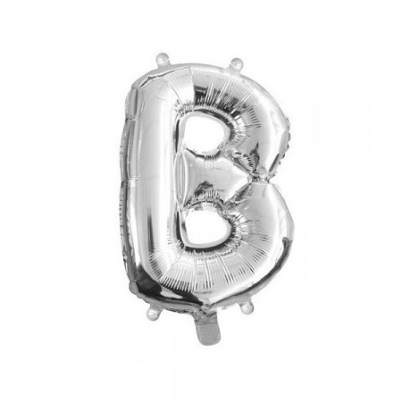 Baloane folie 16" (41cm) argintiu litera B