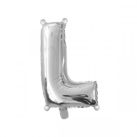 Baloane folie 16" (41cm) argintiu litera L