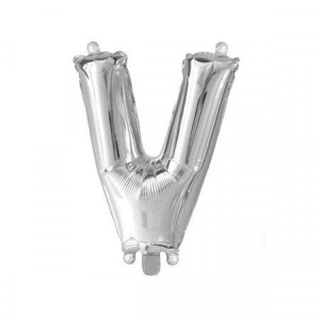 Baloane folie 16" (41cm) argintiu litera V