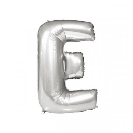 Baloane folie 32" (67cm) argintiu litera E