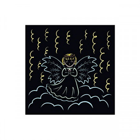 Desen de razuit - ingeras cu lumina, 10 x 15 cm