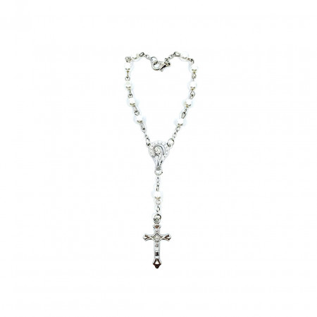 Matanii argintii cu perle de culoare naturala, 16 cm