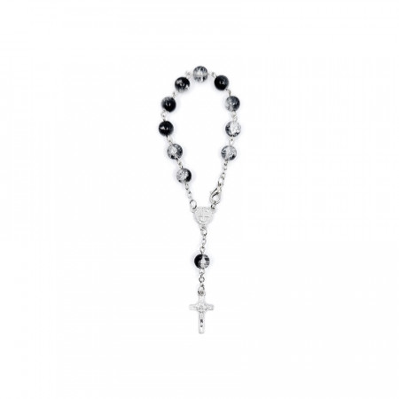 Matanii argintii cu perle negre, 14 cm