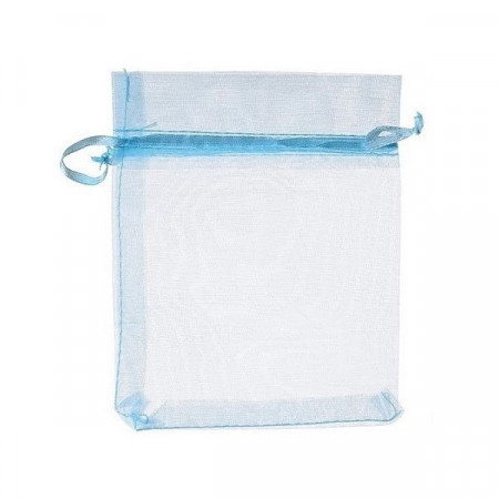 Saculet organza - albastru, set 5 buc (11 x 13cm)