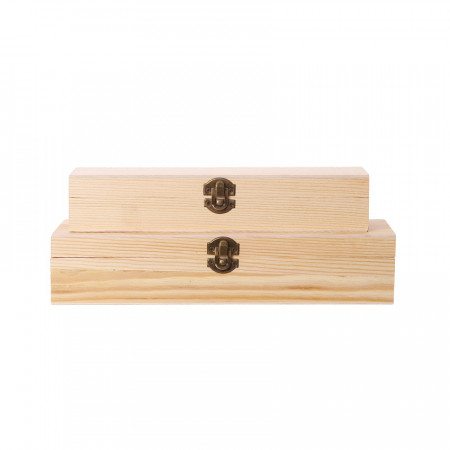 Set 2 cutii inguste din lemn, 29.5 x 10 x 6 cm