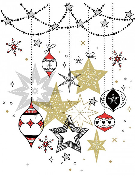 Sticker geam de iarna - ornamente de agatat, 30 x 42 cm