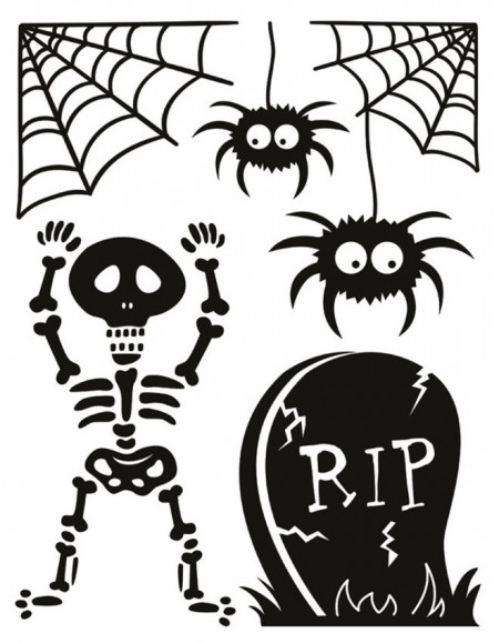 Sticker geam, motive de Halloween - scheleti, 30 x42 cm