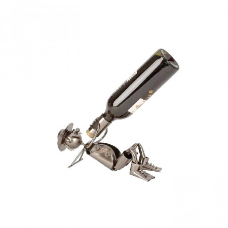 Suport exclusivist din metal pentru butelie vin - Drinker, 15 x 29 cm