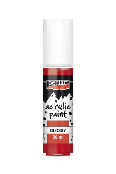 Vopsea acrilica lucioasa Pentart 20 ml - Rosu ruj