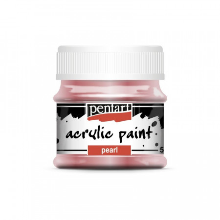 Vopsea cu luciu sidefat pe baza de apa Pentart 50ml - Roz sidefat