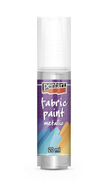 Vopsea pentru textile Pentart 20ml - culori metalizate - Argintiu
