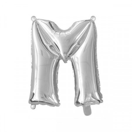 Baloane folie 16" (41cm) argintiu litera M