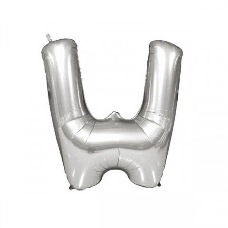 Baloane folie 16" (41cm) argintiu litera W