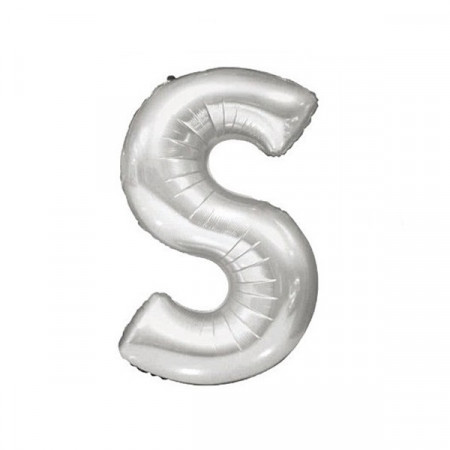 Baloane folie 32" (67cm) argintiu litera S