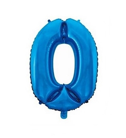 Baloane folie 32" (75cm) albastru - cifra 0