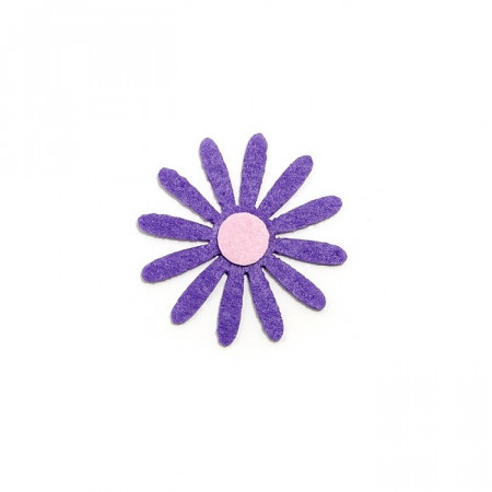 Figurina fetru - floare mov, 3.5 cm