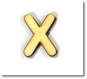 Litera din lemn - litera X (pret/buc)