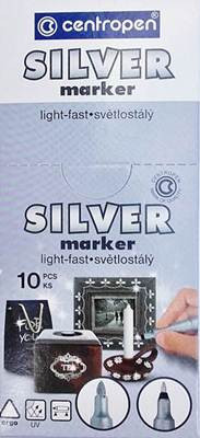 Marker Centropen - argintiu (1mm)