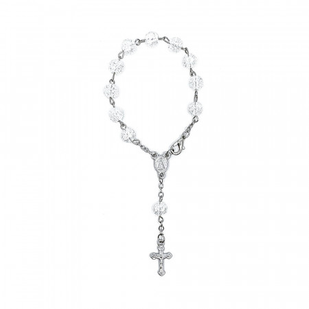 Matanii argintii cu perle transparente, 14 cm