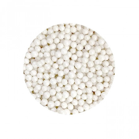 Perle decorative albe pentru margelit, 5mm, 33 g