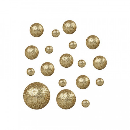 Set 12 bilute din polistiren - aurii, 12 x 1.5 cm si 6 x 2 cm