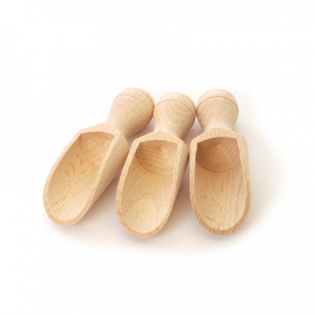 Set 3 lingurite de lemn - cupa alungita, 9 x 2.5 cm