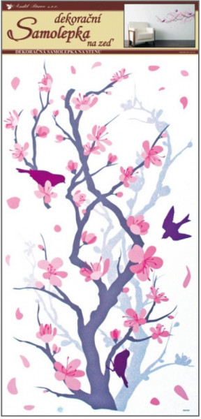 Sticker perete cu scop decorativ - pasari, creanga