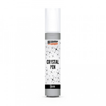 Stilou cristale pe baza de apa Pentart 30 ml - Argintiu