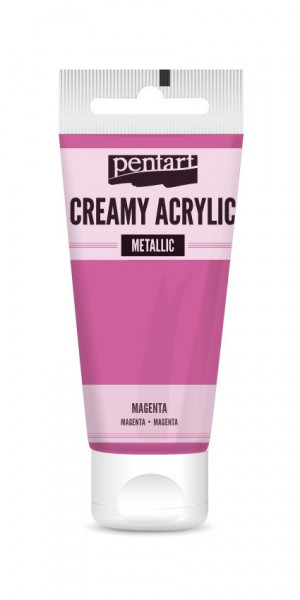 Vopsea acrilica cremoasa metalizata Pentart 60 ml - Magenta