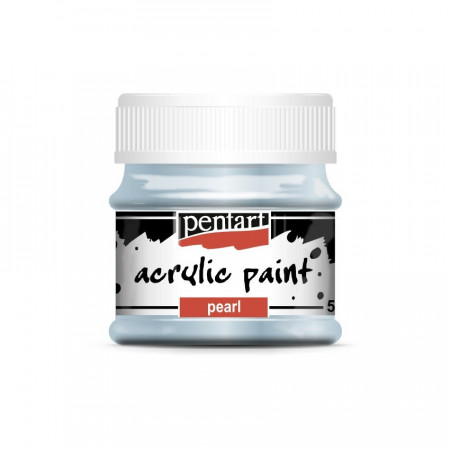 Vopsea cu luciu sidefat pe baza de apa Pentart 50ml - Albastru sidefat