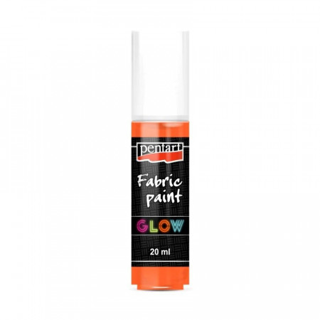 Vopsea pentru textile 3D Glow in the dark Pentart 20 ml - Portocaliu