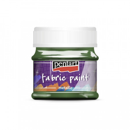 Vopsea pentru textile Pentart 50ml - culori metalizate - Verde