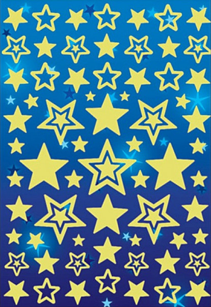 Autocolant fosforescent stele, 21 x 13 cm