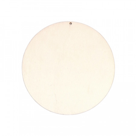 Blank lemn - cerc cu gaura, 15 cm