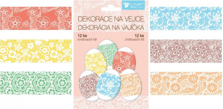 Folie termica pentru oua de Pasti - 12 folii cu modele florale