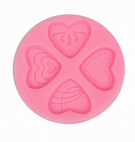 Forma de turnat din silicon DIY - inimi, 5.9 x 5.9 x 0.8 cm