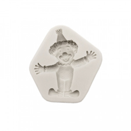 Forma de turnat / modelat din silicon DIY - clovn, 7.5 x 7 x 1.5 cm
