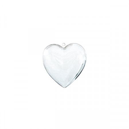 Inima transparenta din plastic, 6 cm