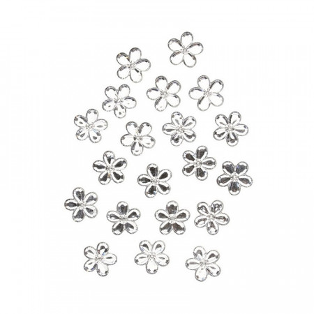 Set 20 strasuri autoadezive transparente - margareta, 2 cm