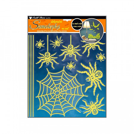 Sticker fosforescent Halloween - paianjeni, 32 x 31 cm