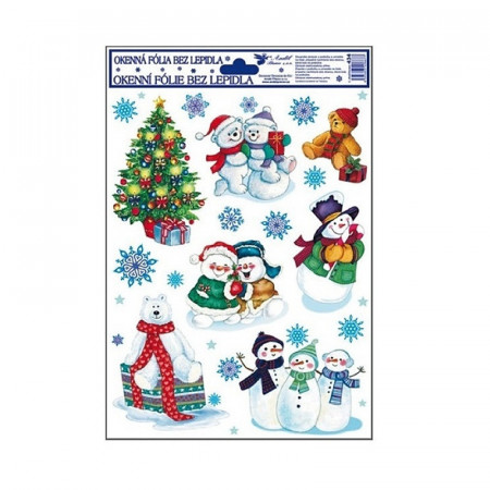 Sticker geam pentru iarna - om de zapada, 30 x 42 cm cm