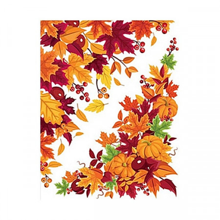 Sticker pentru colt geam cu motiv toamna - frunze si dovlecei, 42 x 30 cm