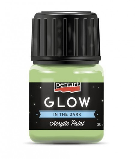 Vopsea acrilica fosforescenta GLOW in the dark Pentart 30ml - Verde