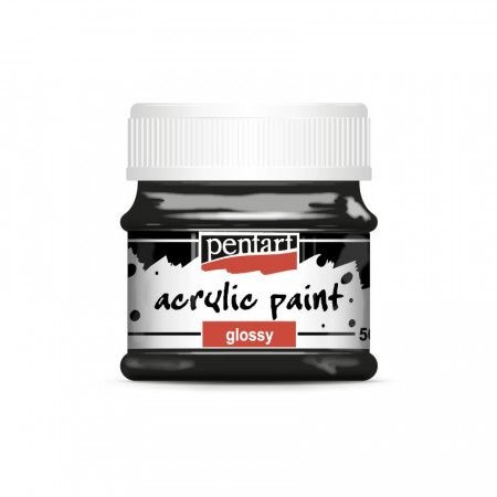 Vopsea acrilica lucioasa Pentart 50 ml - Negru